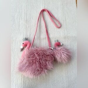 Jellycat Fluffy Fancies Pink Flamingo Crown Kids Plush Bag with Keychain NWOT